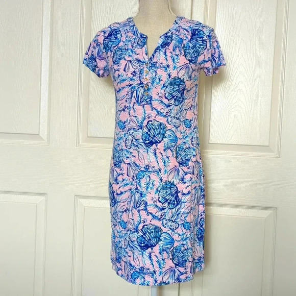 Lilly Pulitzer Essie Dress Magnolia Lilac A Little Jelly Seashell Print … - Picture 2 of 7